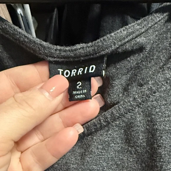 Torrid Draped Sheath Dress - Gray - Picture 2 of 3